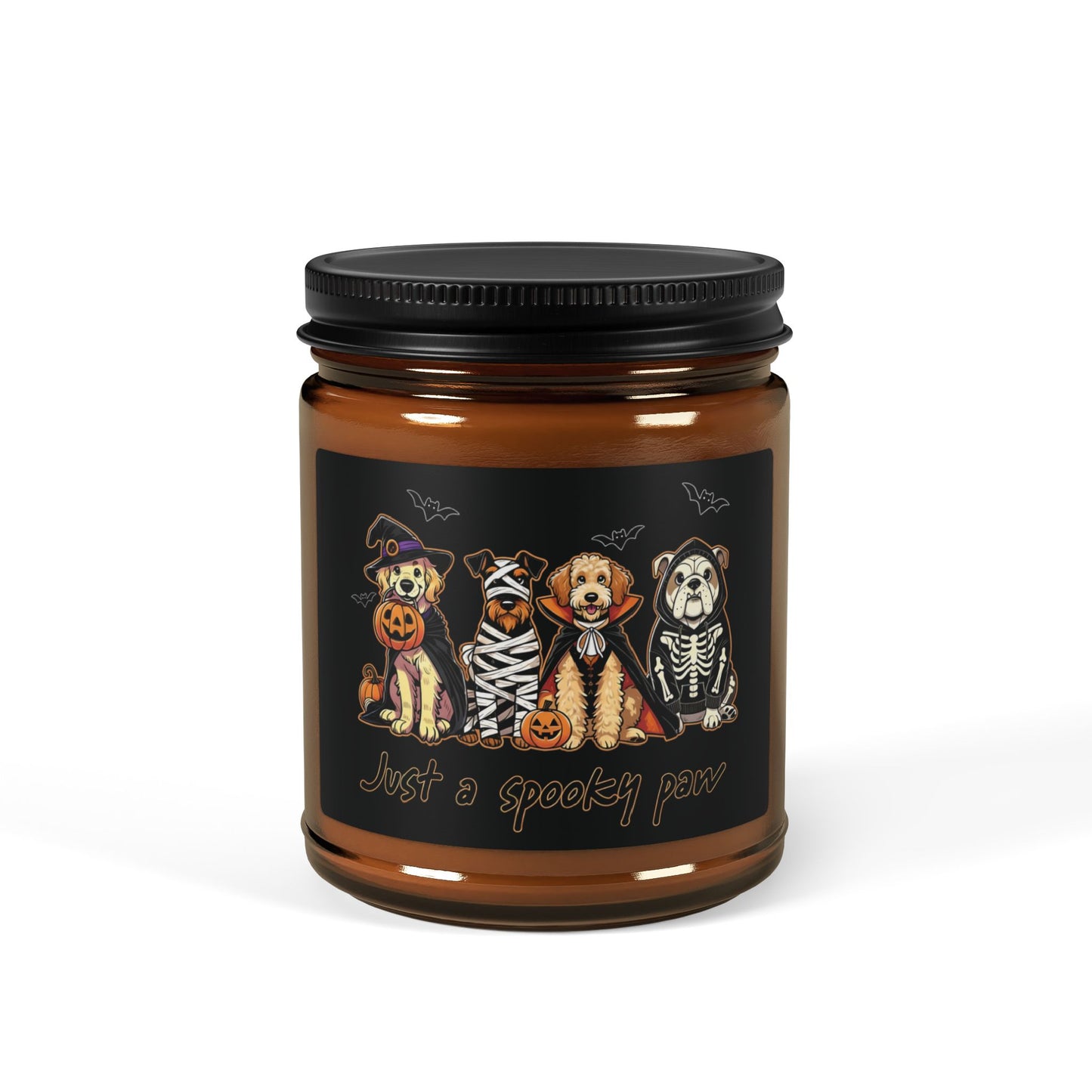 Halloween Scented Soy Candle, Amber Jar, Spooky Decor, Cozy Glow, Fall Fragrance, Gift for Halloween Lovers