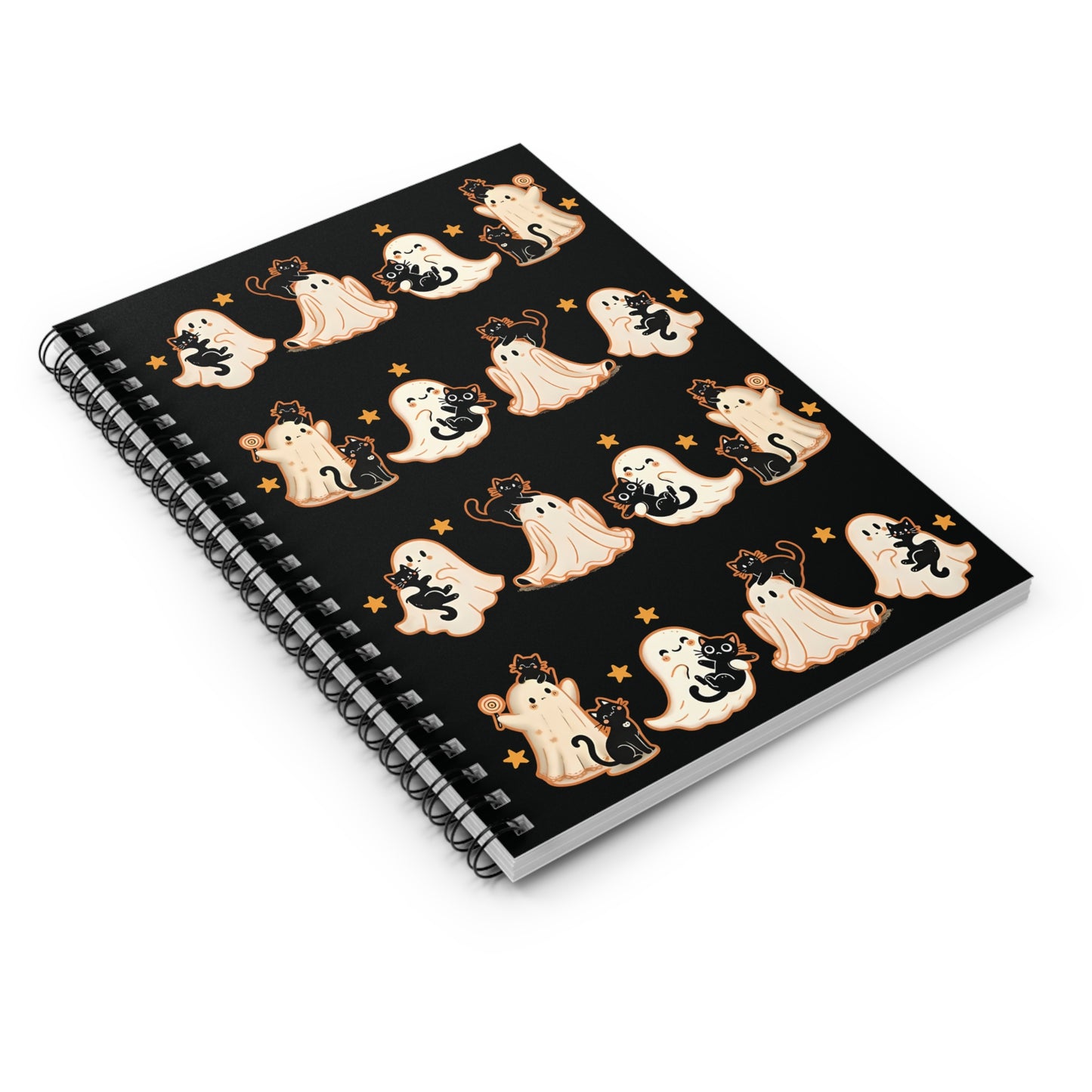 Charming Ghosts Spiral Notebook - Ruled Line, Halloween Journal, Cute Notepad, Witchy Gifts, Spooky Decor