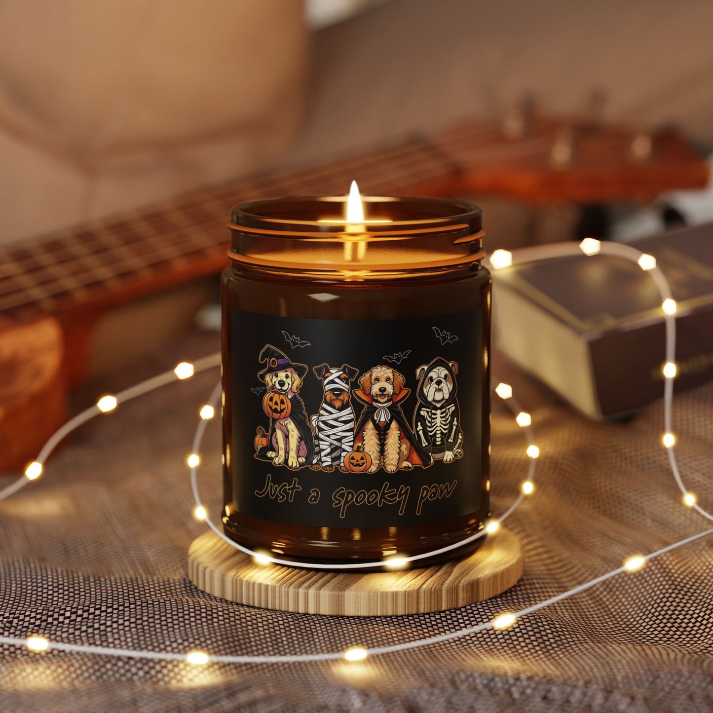 Halloween Scented Soy Candle, Amber Jar, Spooky Decor, Cozy Glow, Fall Fragrance, Gift for Halloween Lovers