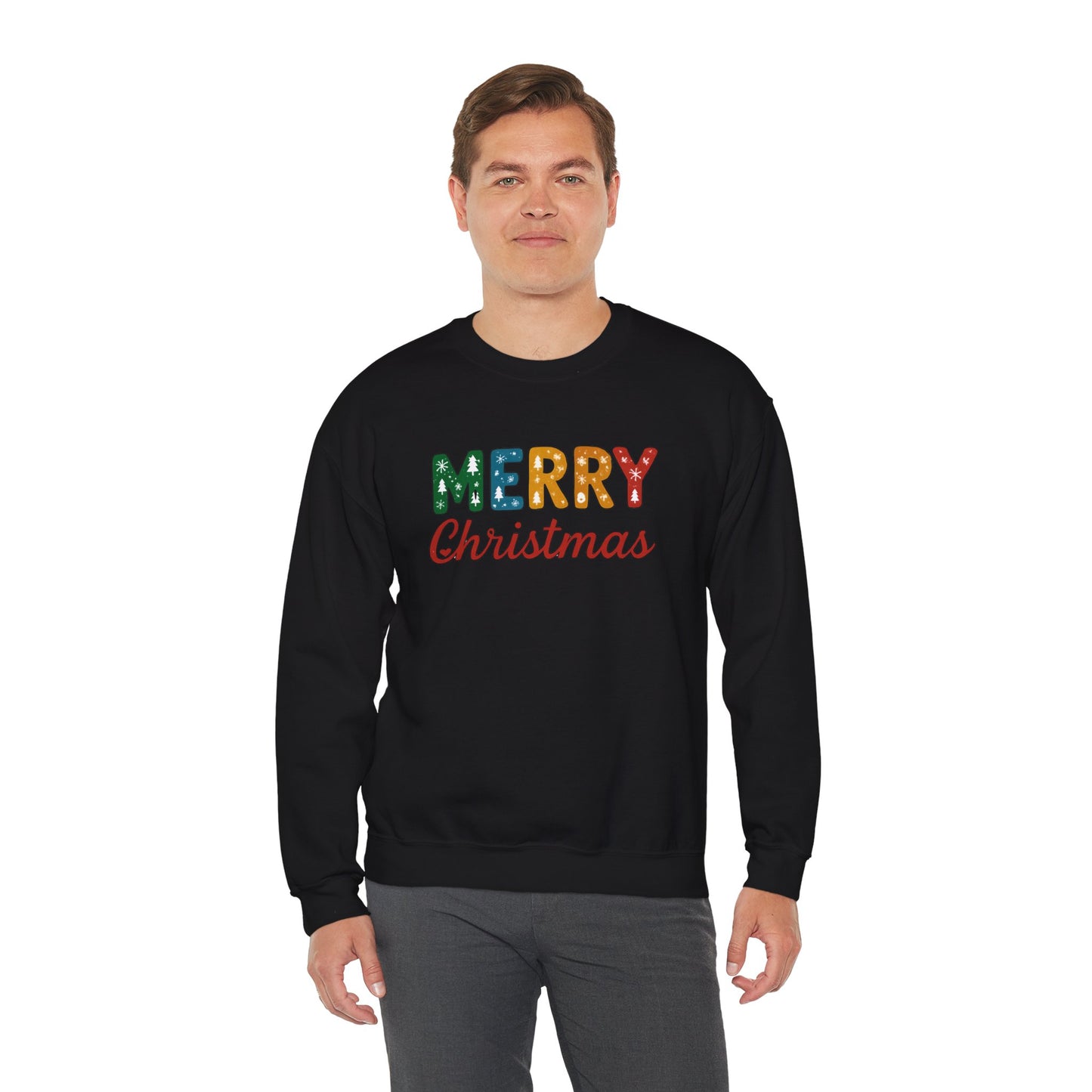 Merry Christmas Sweatshirt – Unisex Heavy Blend Crewneck | Double-Sided Print Festive Holiday Gift