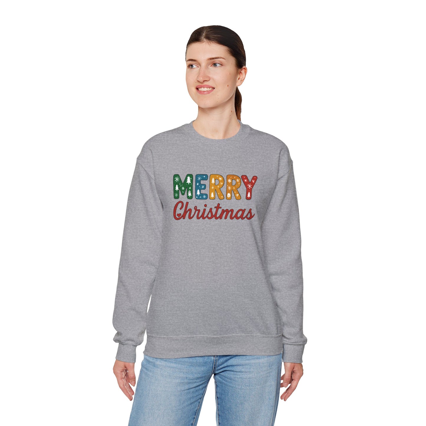 Merry Christmas Sweatshirt – Unisex Heavy Blend Crewneck | Double-Sided Print Festive Holiday Gift