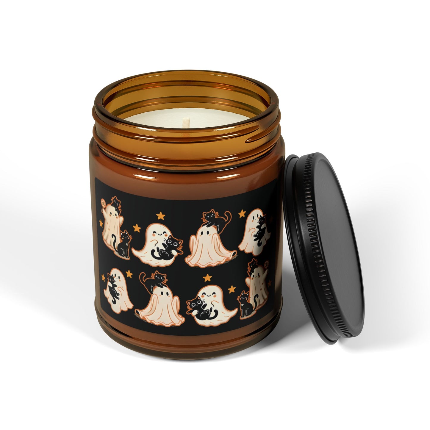 Halloween Themed Scented Soy Candle, Cozy Autumn Decor, Gift for Halloween Party, Seasonal Aromatherapy, Spooky Home Fragrance