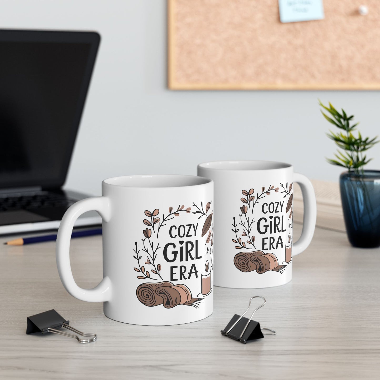 Cozy Girl Era Mug, 15oz Fall Coffee Cup, Aesthetic Autumn Ceramic Mug for Pumpkin Spice, Tea Cozy Vibes Gift, Gift For Her, Coffee Mug Era