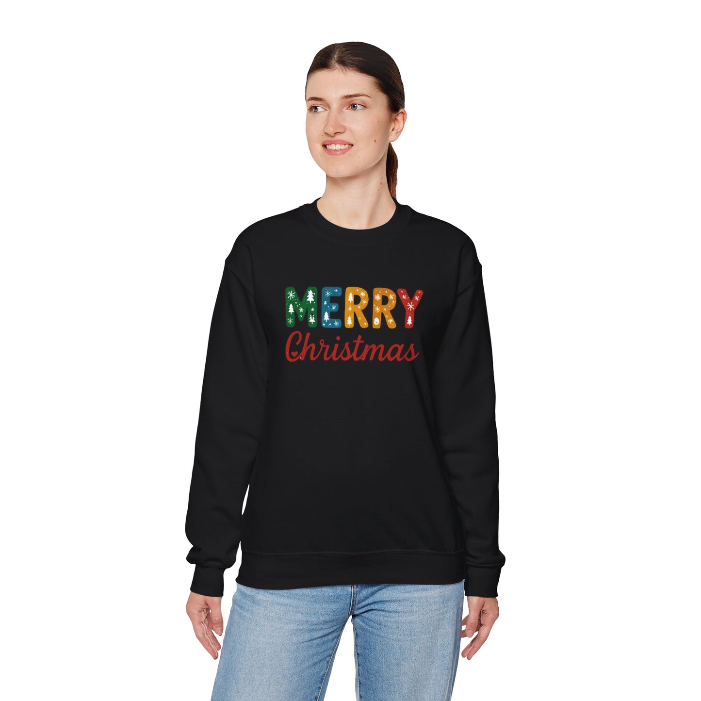 Merry Christmas Sweatshirt – Unisex Heavy Blend Crewneck | Double-Sided Print Festive Holiday Gift