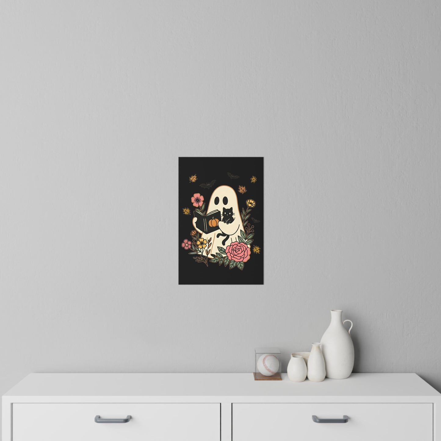 Whimsical Ghost Wall Decals, Halloween Decor, Playful Home Art, Cute Ghost Room Sticker, Kids Room Wall Decoration