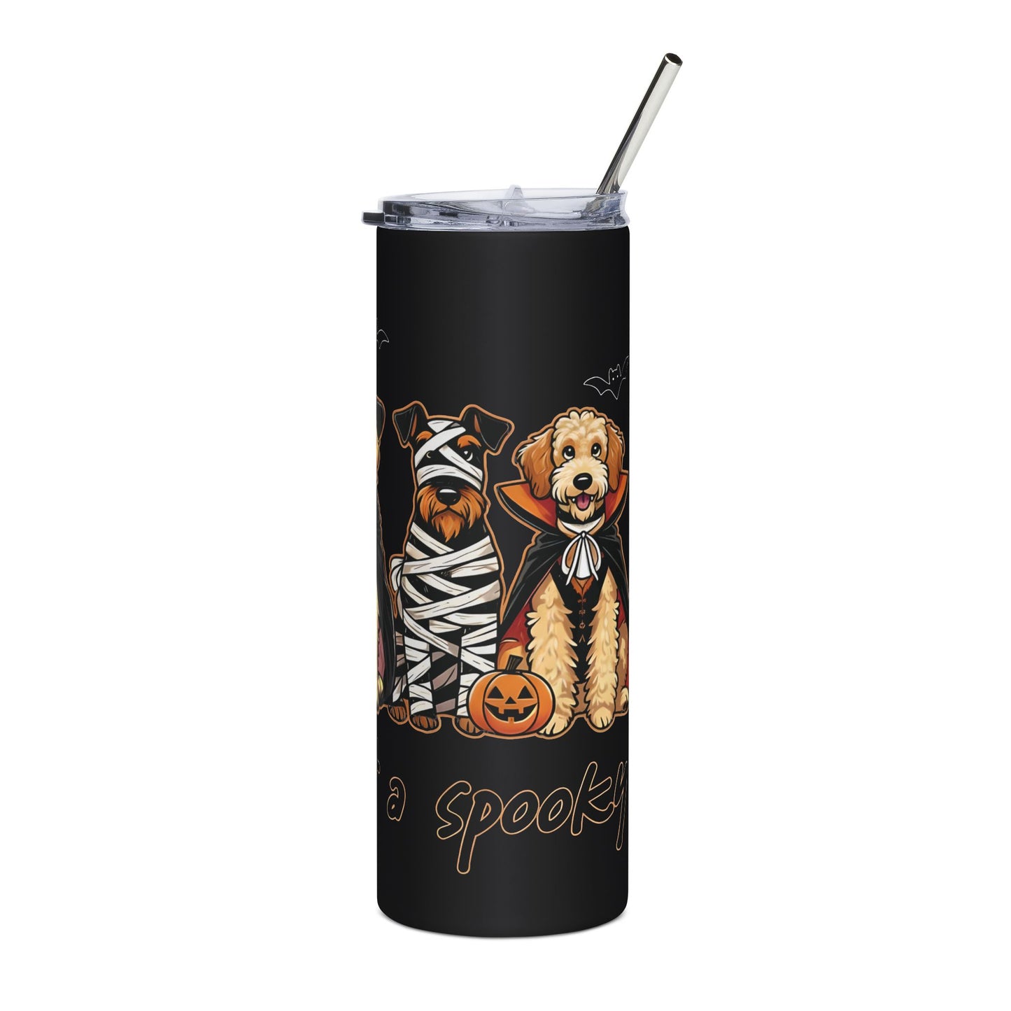 Just a Spooky Paw – Halloween Dog Tumbler 20oz | Cozy Fall Gift for Pet Lovers