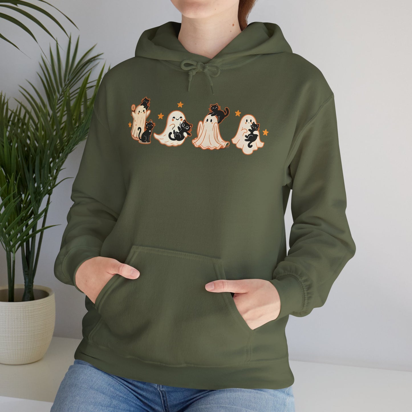 Cute Ghosts Halloween Sweatshirt, Cozy Halloween Apparel, Unisex Hoodie, Fall Fashion, Spooky Season Gift, Halloween Costume Alternative