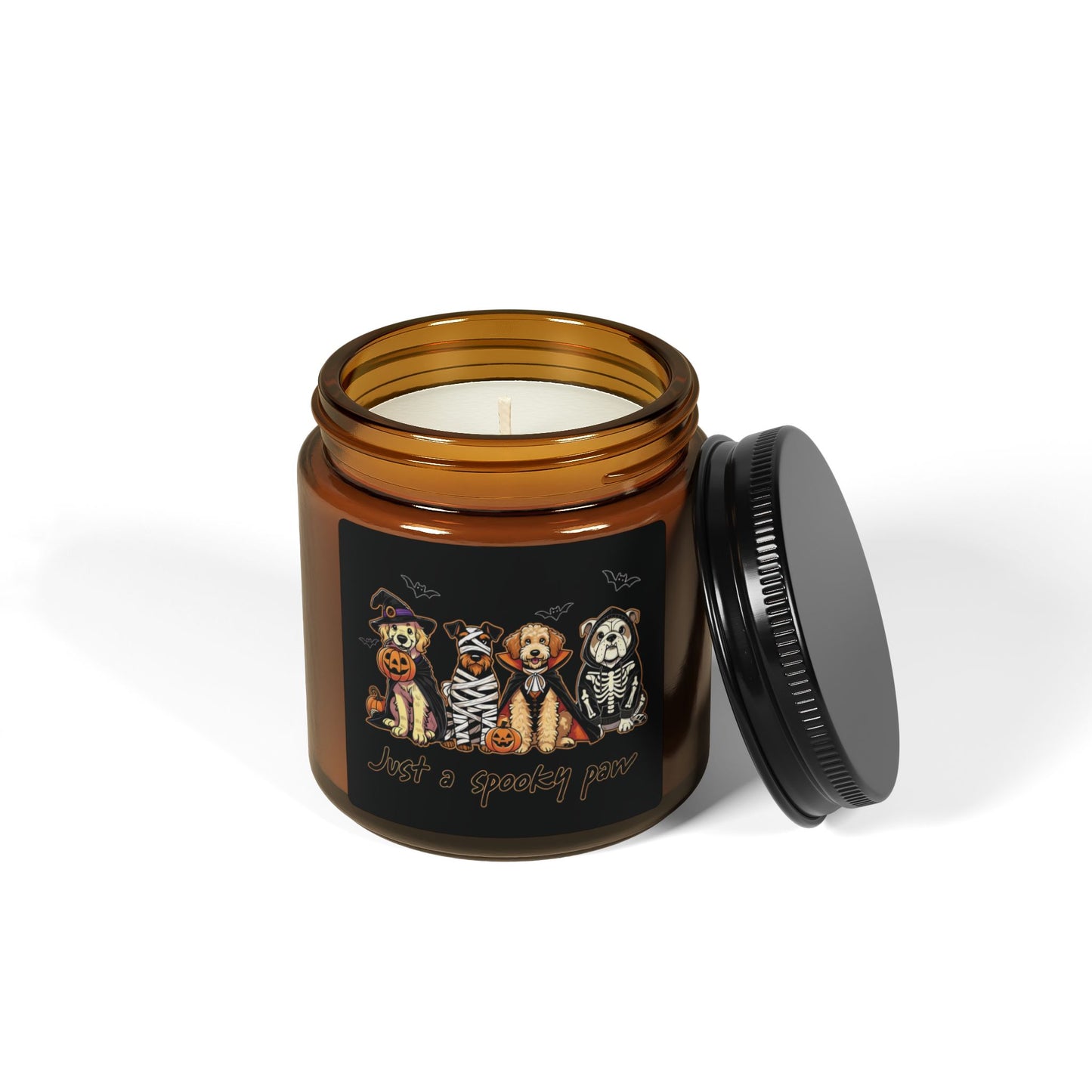 Halloween Scented Soy Candle, Amber Jar, Spooky Decor, Cozy Glow, Fall Fragrance, Gift for Halloween Lovers