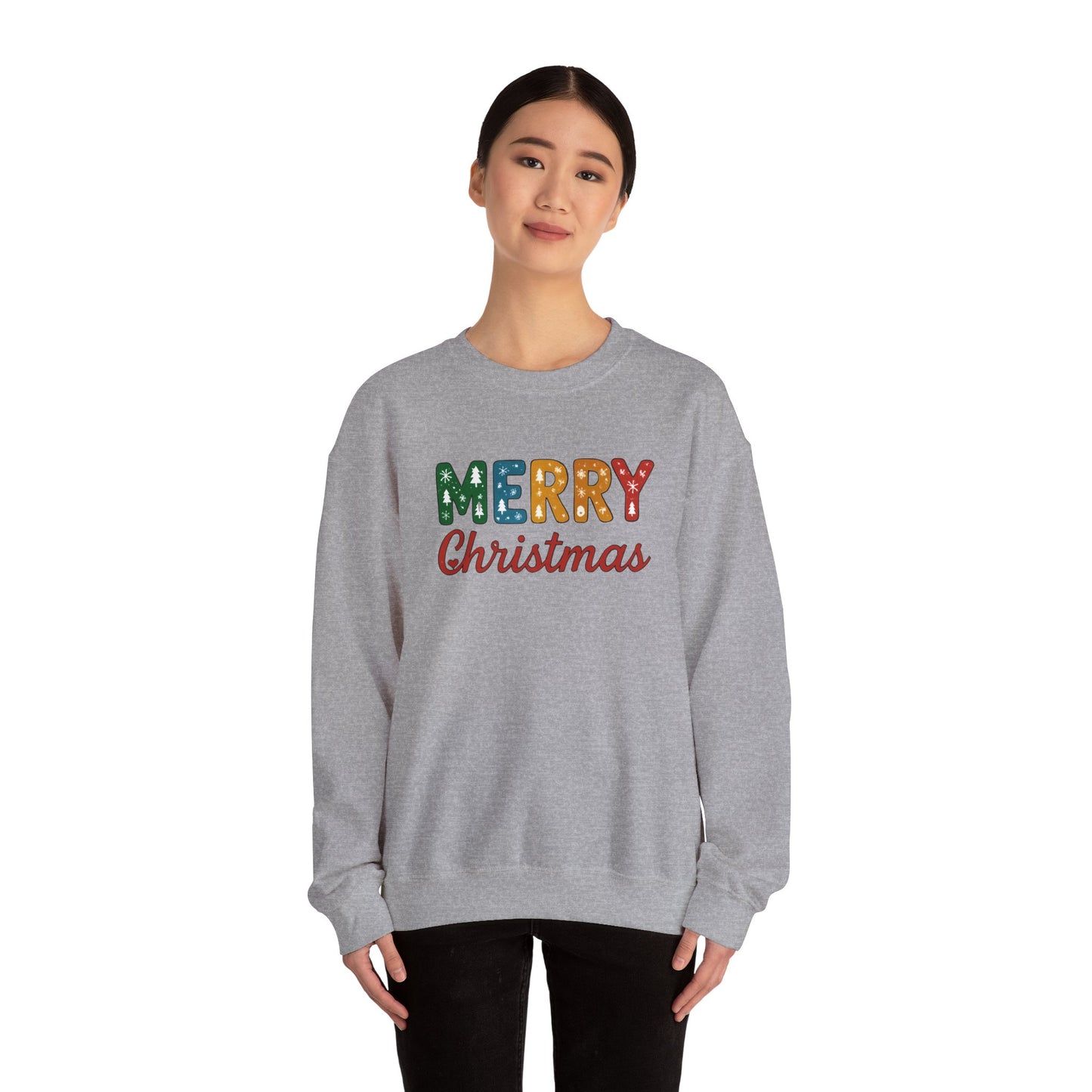 Merry Christmas Sweatshirt – Unisex Heavy Blend Crewneck | Double-Sided Print Festive Holiday Gift