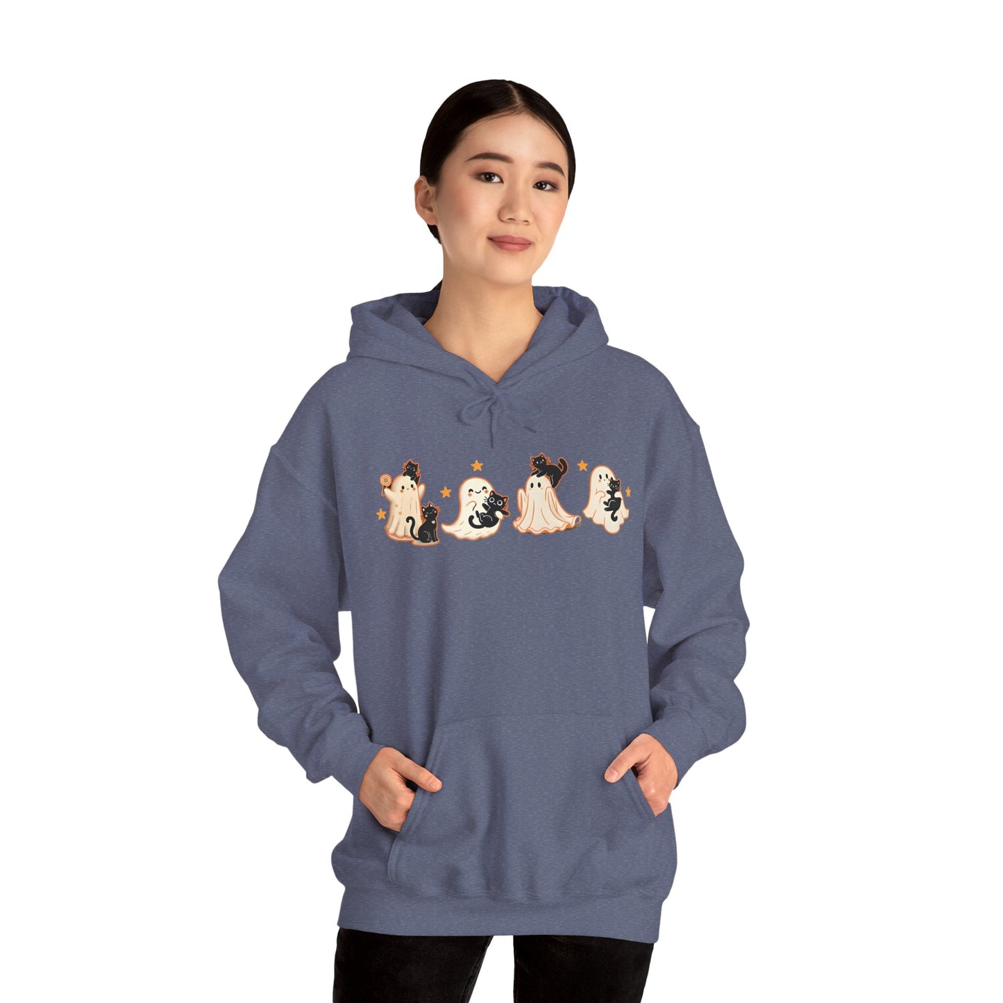 Cute Ghosts Halloween Sweatshirt, Cozy Halloween Apparel, Unisex Hoodie, Fall Fashion, Spooky Season Gift, Halloween Costume Alternative