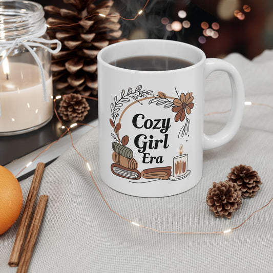 Cozy Girl Era Coffee Mug Ideal for Fall Gift and Home Decor for Housewarming as Birthday gift and Relaxation