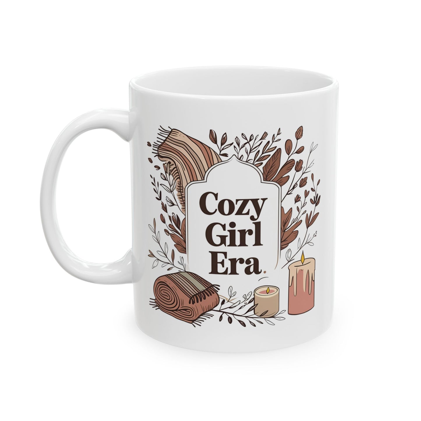 Cozy Girl Era Ceramic Mug, Hot Beverage Cup, Gift for Tea Lovers, Home Decor, Fall Aesthetic, Holiday Present, Gift for Her, Coffee lovers