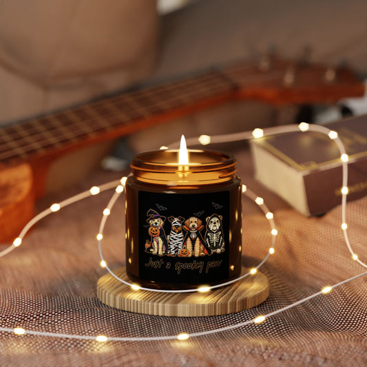 Halloween Scented Soy Candle, Amber Jar, Spooky Decor, Cozy Glow, Fall Fragrance, Gift for Halloween Lovers