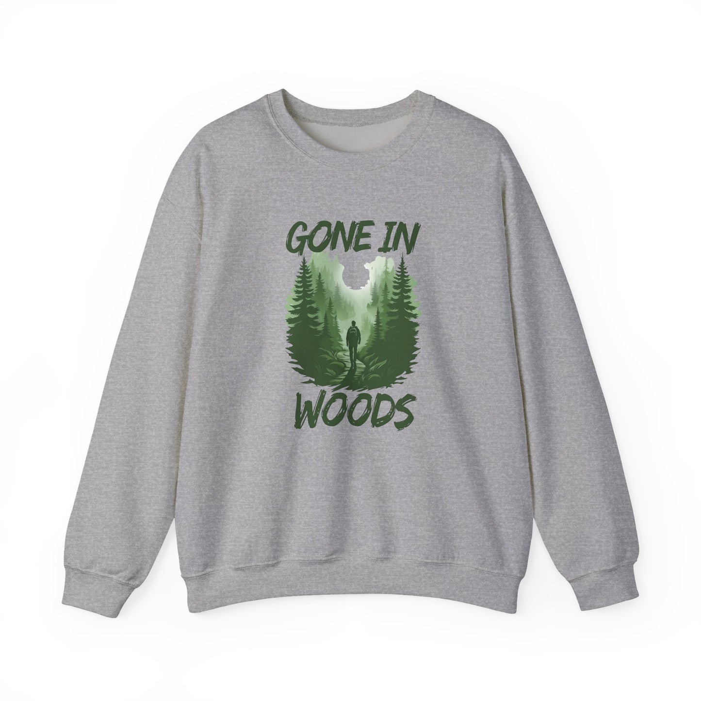 Gone in Woods Crewneck Sweatshirt – Cozy Nature Lover Outdoor Pullover