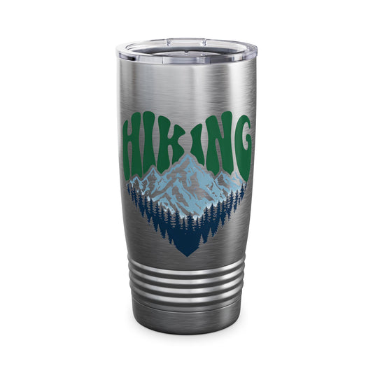 Hiking Tumbler, Adventure Mug, 20oz Outdoor Drinkware, Travel Cup for Campers, Gift for Nature Lovers, Mountains Design