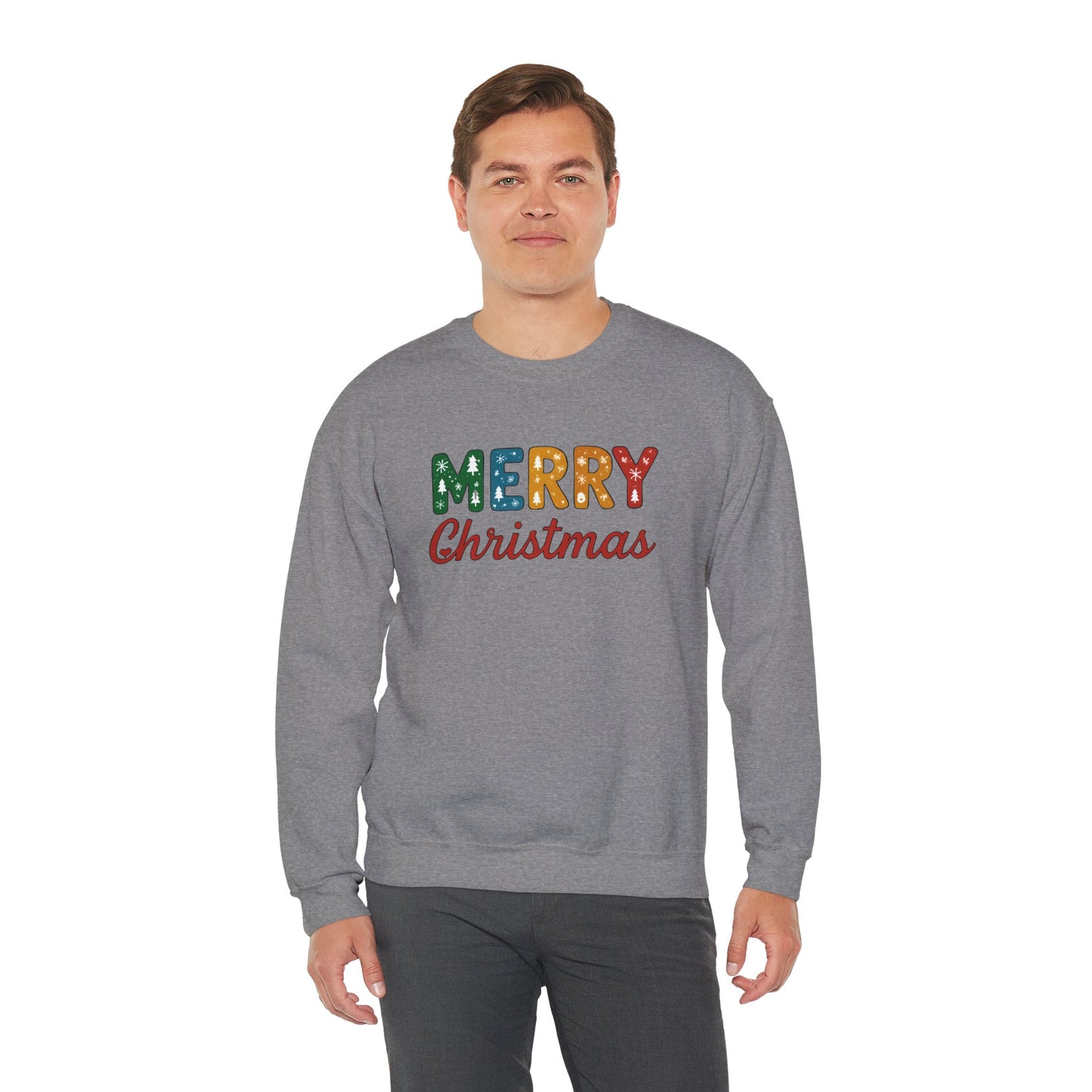 Merry Christmas Sweatshirt – Unisex Heavy Blend Crewneck | Double-Sided Print Festive Holiday Gift