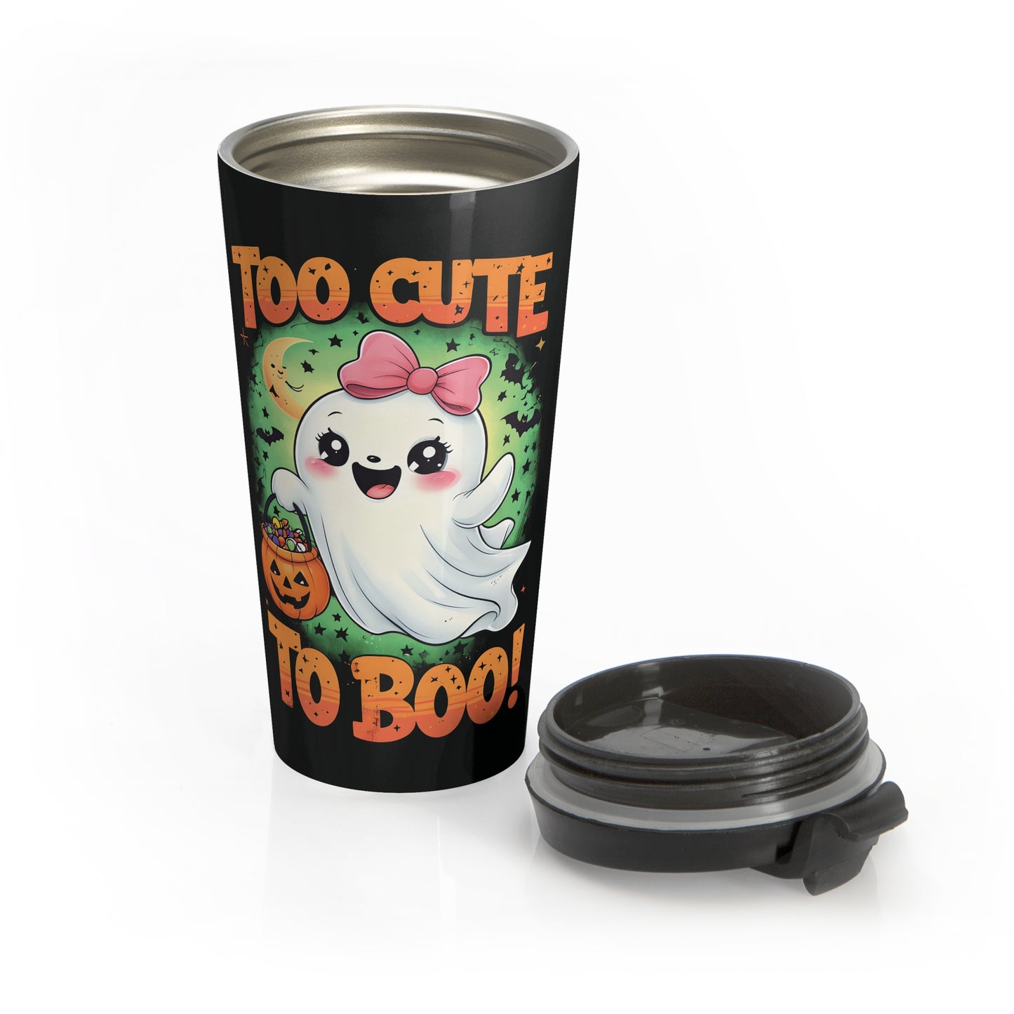 Too Cute to Boo! Halloween Travel Tumbler 15oz | Adorable Fall Gift for Coffee Lovers
