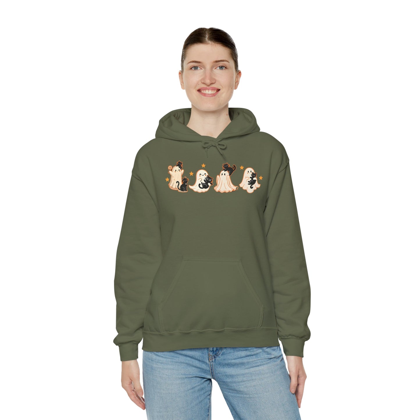 Cute Ghosts Halloween Sweatshirt, Cozy Halloween Apparel, Unisex Hoodie, Fall Fashion, Spooky Season Gift, Halloween Costume Alternative