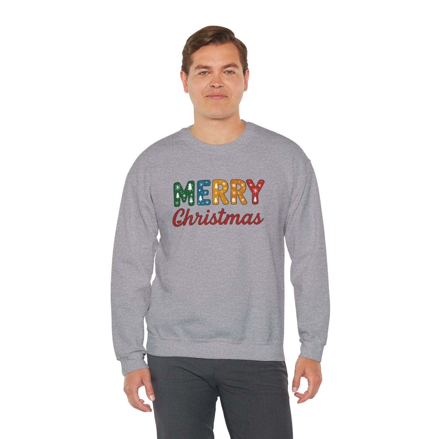 Merry Christmas Sweatshirt – Unisex Heavy Blend Crewneck | Double-Sided Print Festive Holiday Gift