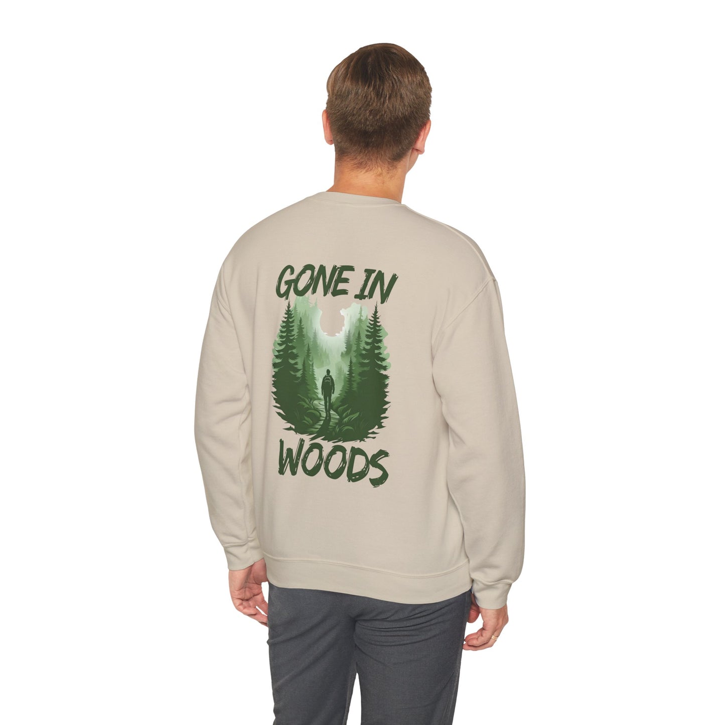 Gone in Woods Crewneck Sweatshirt – Cozy Nature Lover Outdoor Pullover