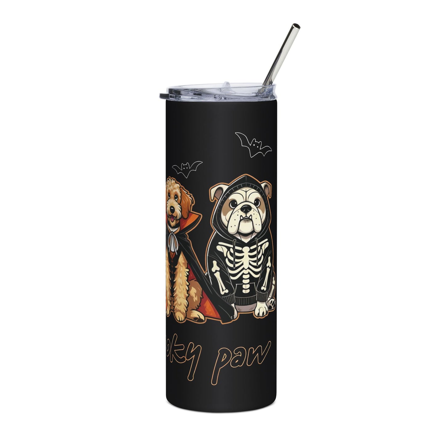 Just a Spooky Paw – Halloween Dog Tumbler 20oz | Cozy Fall Gift for Pet Lovers
