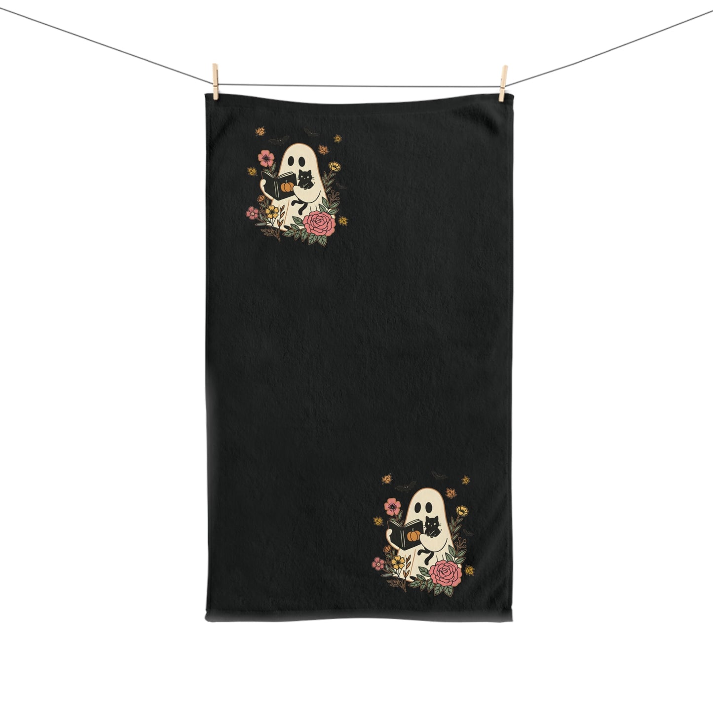 Halloween Ghost Hand Towel | Cute Kitchen Decor | Spooky Home Accents | Gift for Halloween Lovers | Seasonal Bathroom Towels