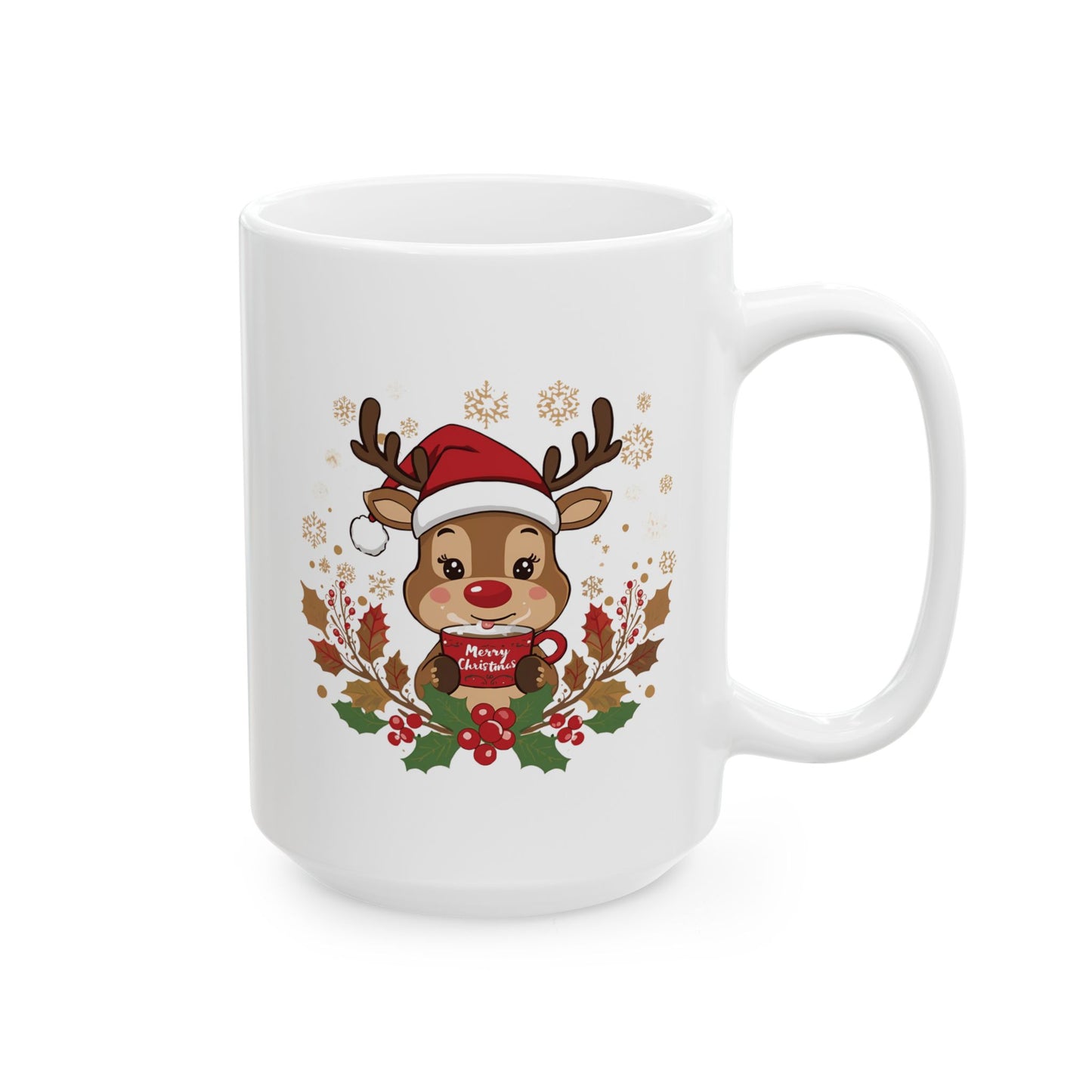 Adorable Reindeer Christmas Mug – Cute Holiday Coffee Cup