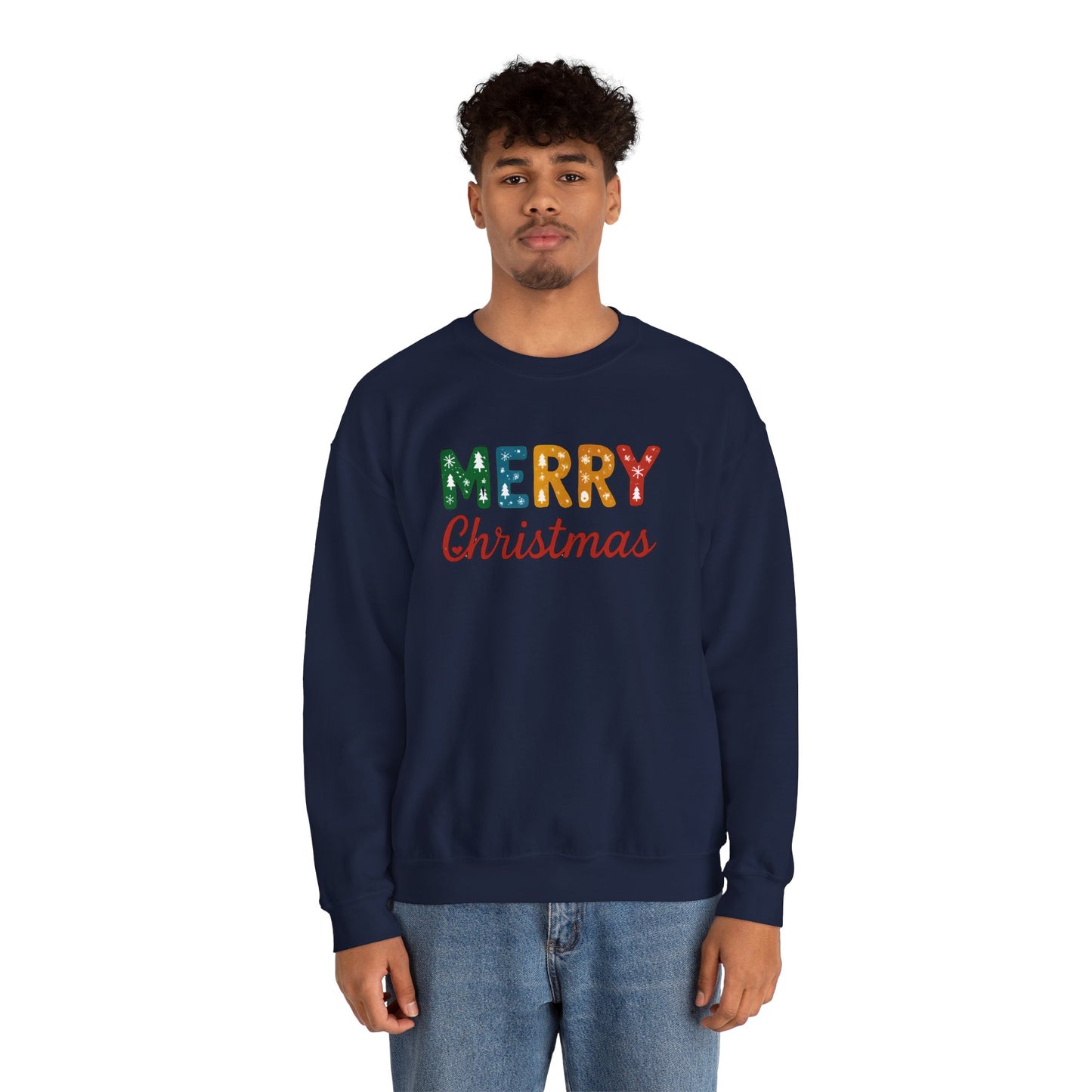 Merry Christmas Sweatshirt – Unisex Heavy Blend Crewneck | Double-Sided Print Festive Holiday Gift