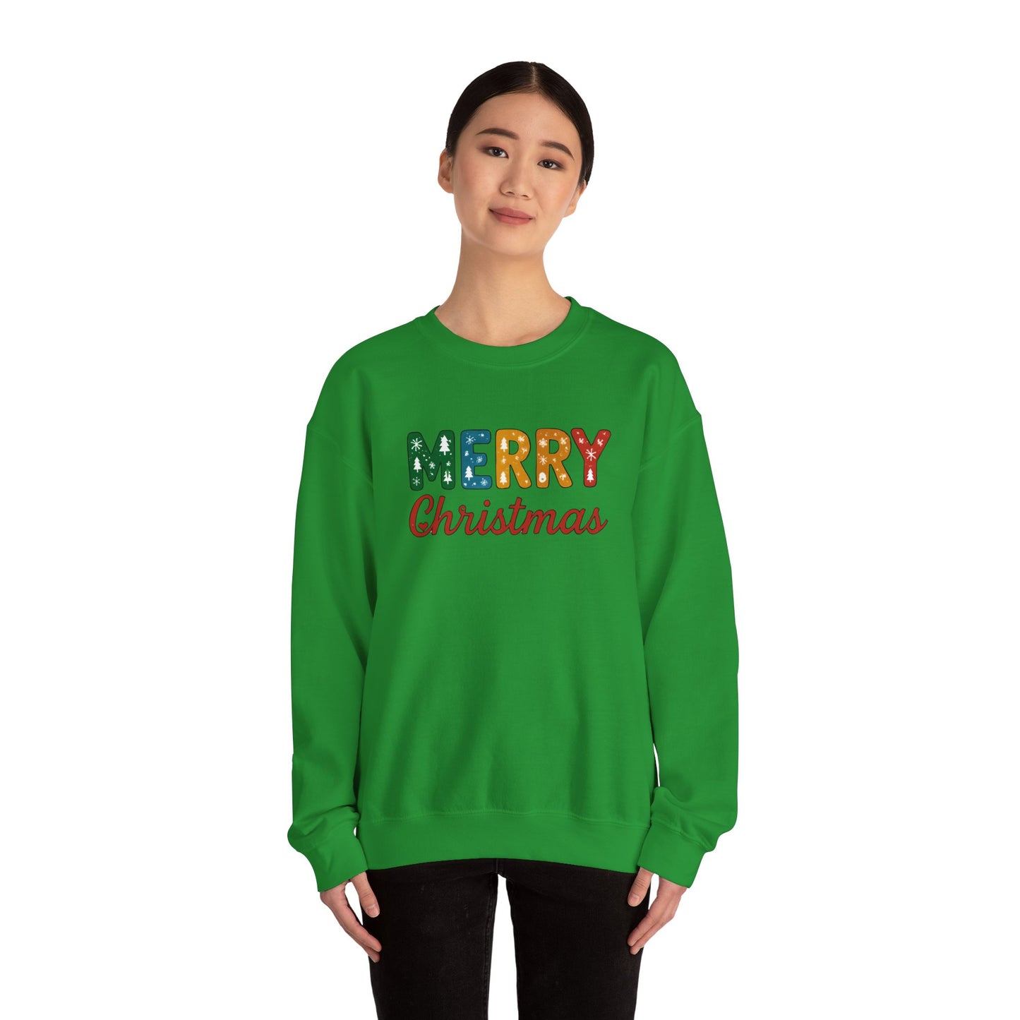 Merry Christmas Sweatshirt – Unisex Heavy Blend Crewneck | Double-Sided Print Festive Holiday Gift