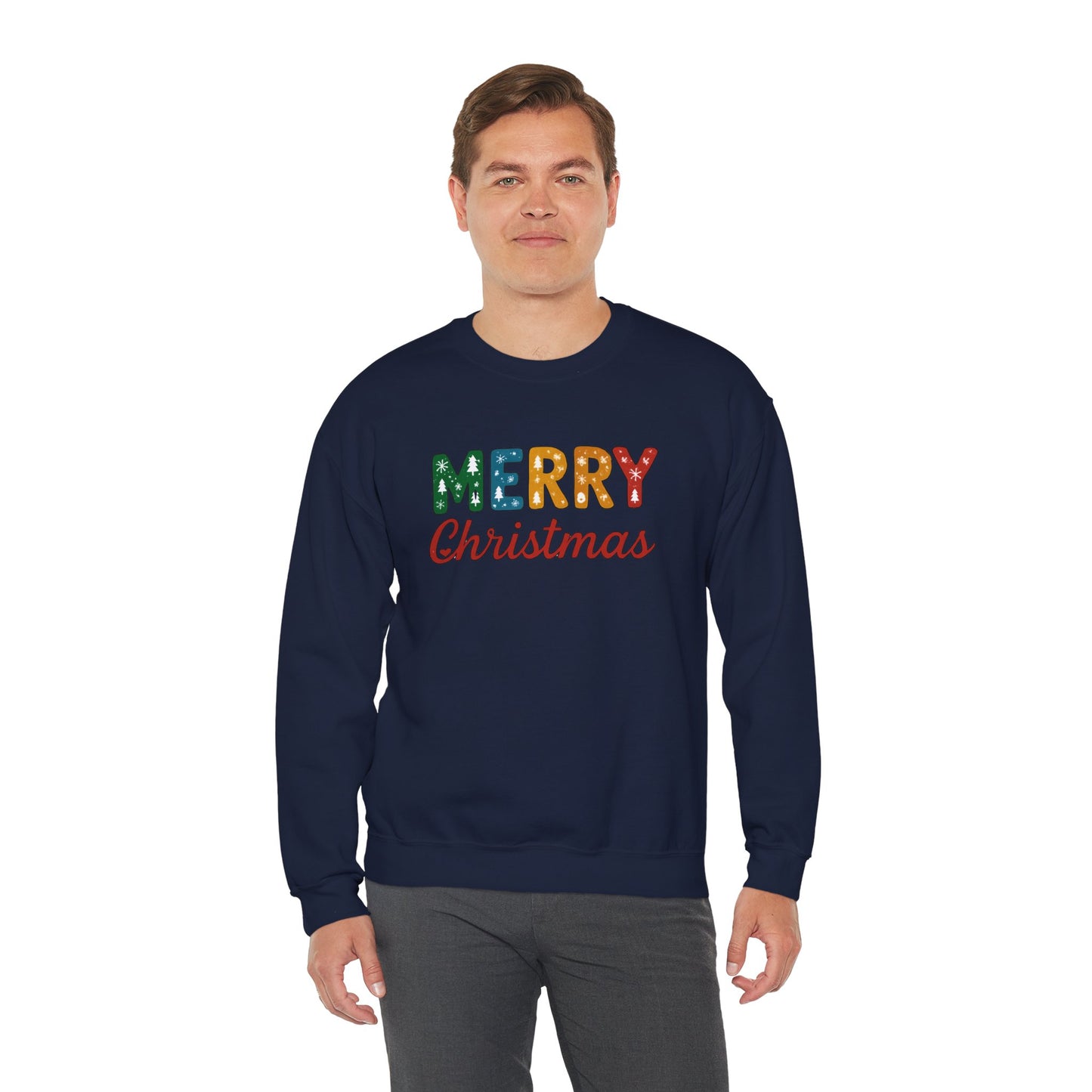 Merry Christmas Sweatshirt – Unisex Heavy Blend Crewneck | Double-Sided Print Festive Holiday Gift