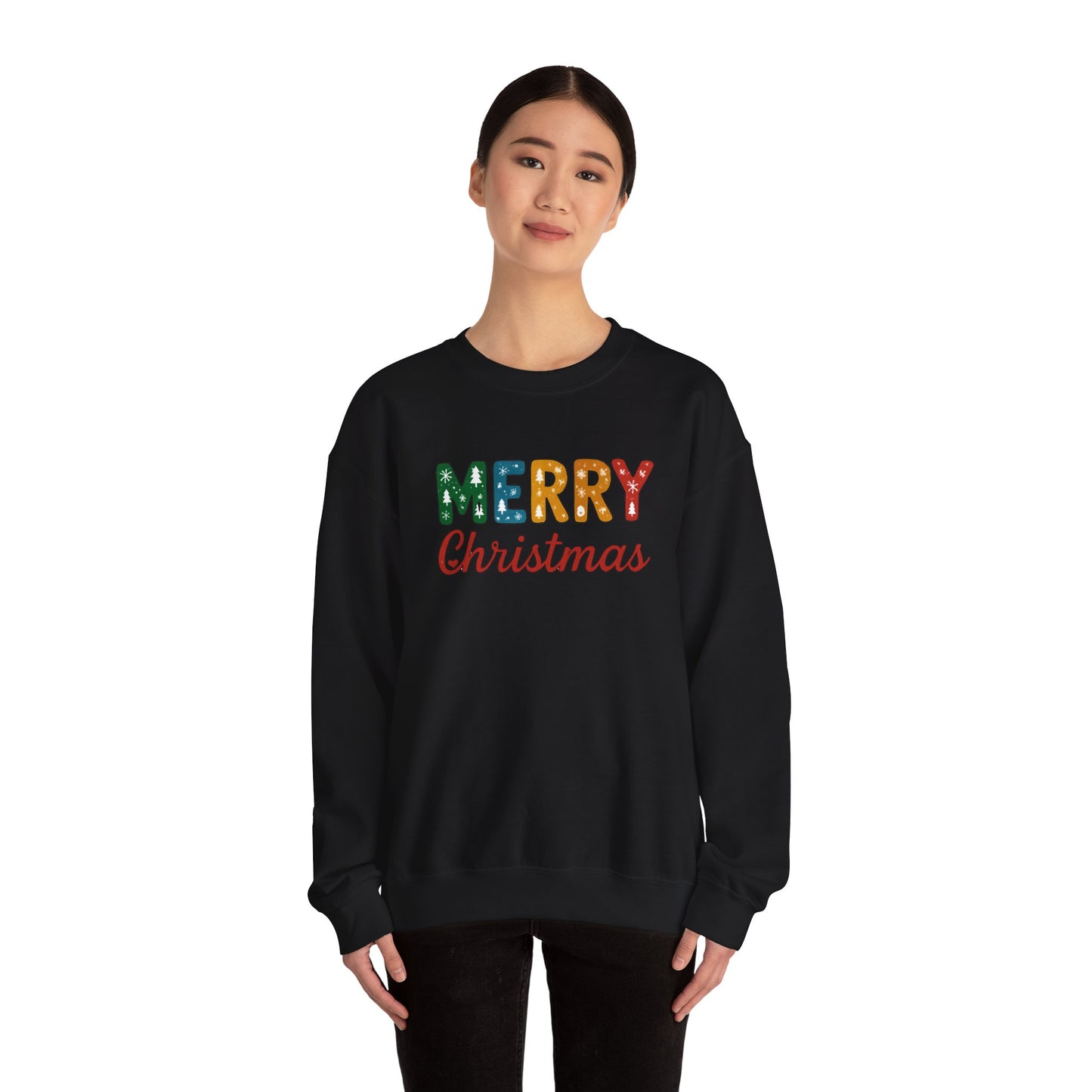 Merry Christmas Sweatshirt – Unisex Heavy Blend Crewneck | Double-Sided Print Festive Holiday Gift