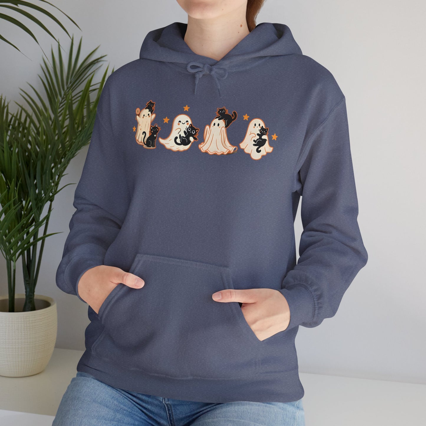 Cute Ghosts Halloween Sweatshirt, Cozy Halloween Apparel, Unisex Hoodie, Fall Fashion, Spooky Season Gift, Halloween Costume Alternative