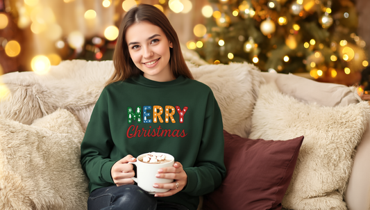 Merry Christmas Sweatshirt – Unisex Heavy Blend Crewneck | Double-Sided Print Festive Holiday Gift