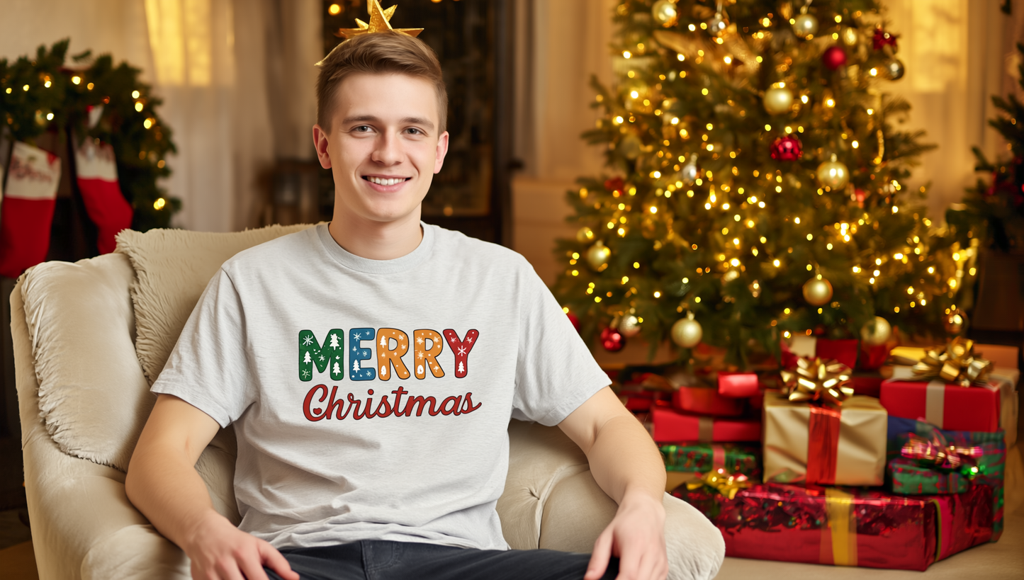 Merry Christmas Adult Tee – Unisex Holiday Shirt - Cozy Christmas Gift under $40