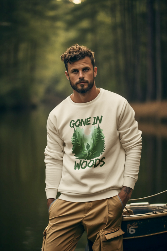 Gone in Woods Crewneck Sweatshirt – Cozy Nature Lover Outdoor Pullover