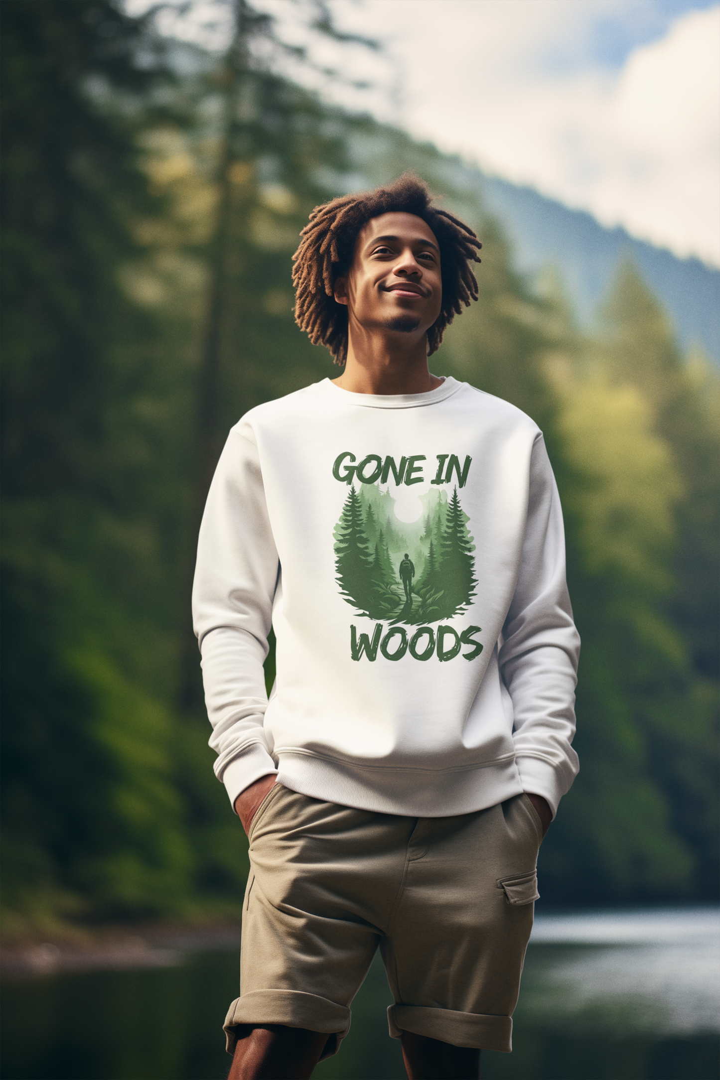 Gone in Woods Crewneck Sweatshirt – Cozy Nature Lover Outdoor Pullover