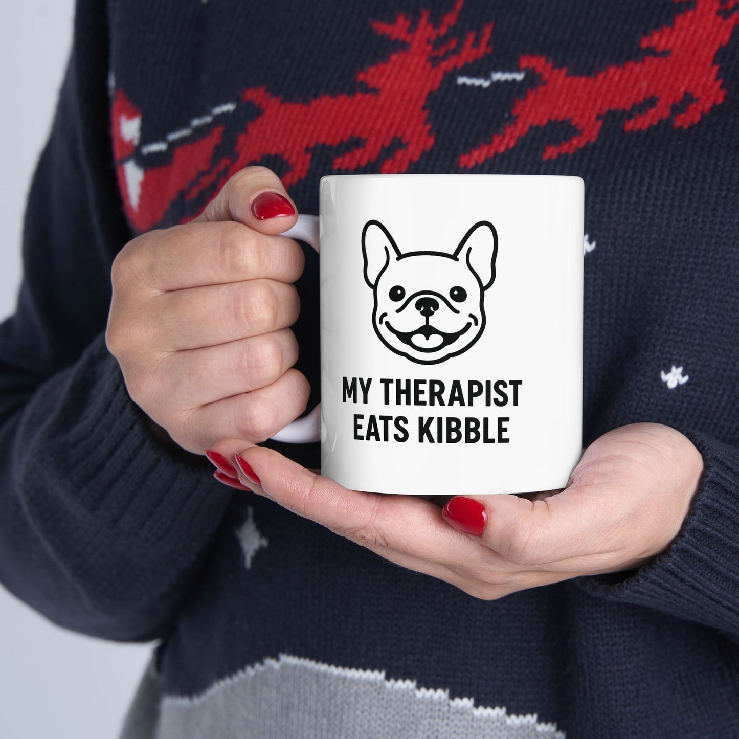 My Therapist Eats Kibble Mug – Funny Bulldog Dog Lover Gift