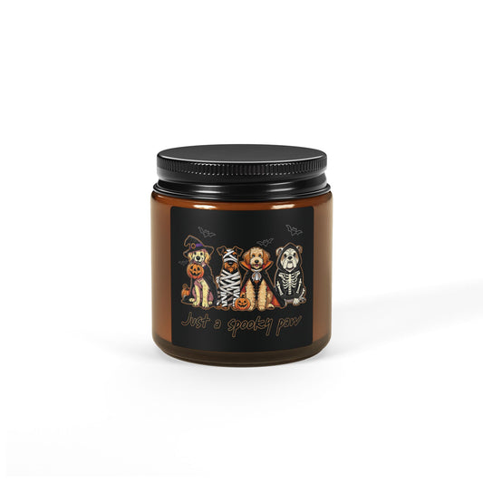Halloween Scented Soy Candle, Amber Jar, Spooky Decor, Cozy Glow, Fall Fragrance, Gift for Halloween Lovers
