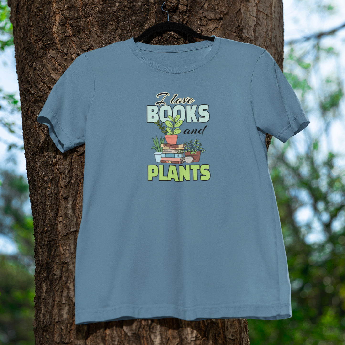 I Love Books and Plants Unisex Jersey T-Shirt – Cozy Eco Tee for Book & Plant Lovers