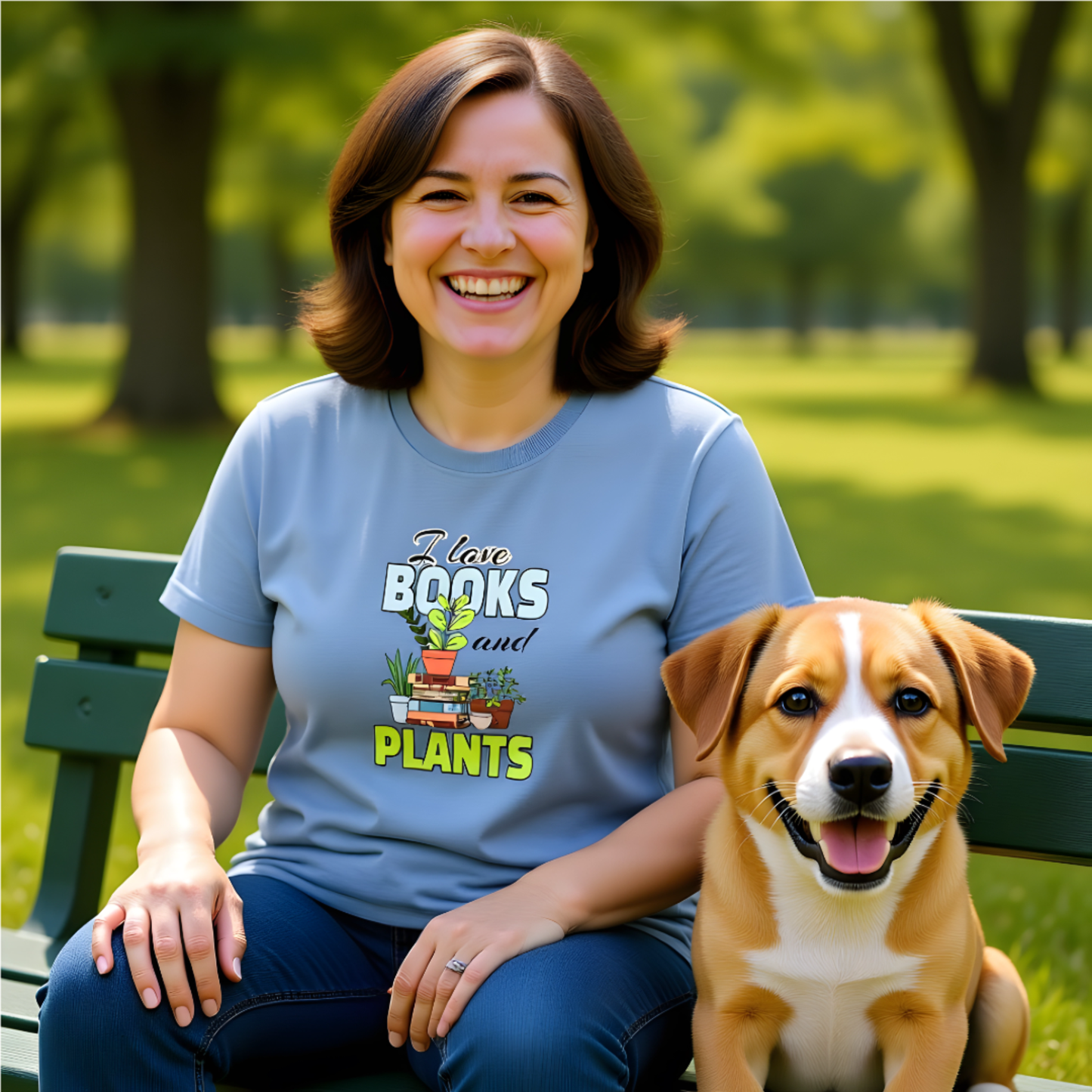 I Love Books and Plants Unisex Jersey T-Shirt – Cozy Eco Tee for Book & Plant Lovers