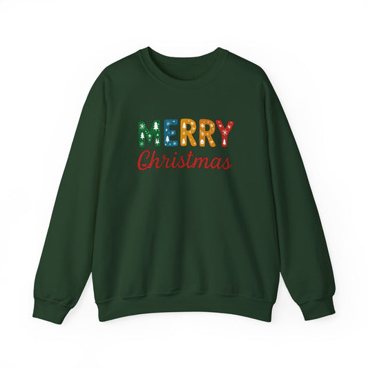 Merry Christmas Sweatshirt – Unisex Heavy Blend Crewneck | Double-Sided Print Festive Holiday Gift