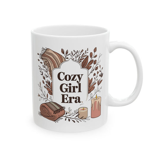 Cozy Girl Era Ceramic Mug, Hot Beverage Cup, Gift for Tea Lovers, Home Decor, Fall Aesthetic, Holiday Present, Gift for Her, Coffee lovers
