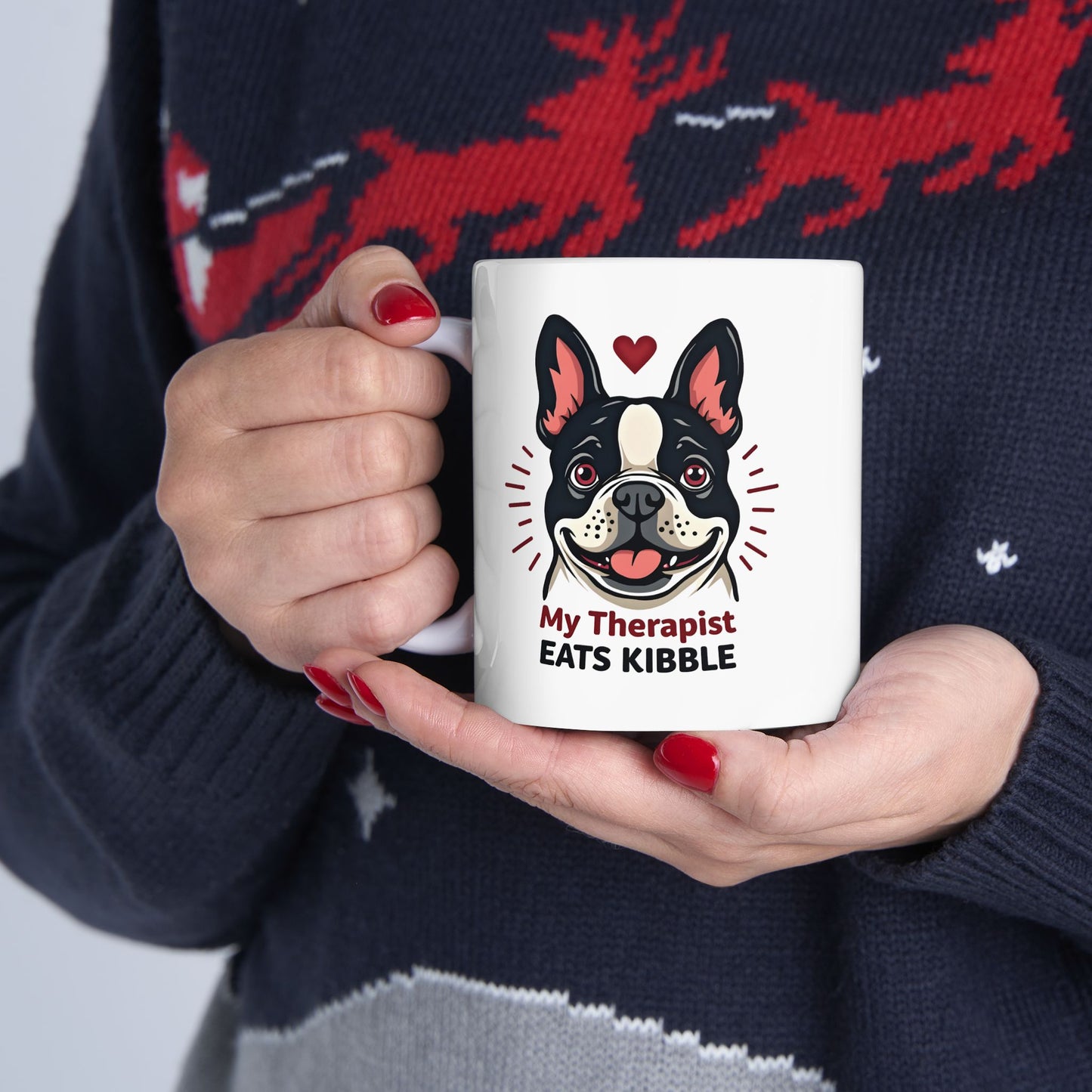 My Therapist Eats Kibble Mug – Cute & Funny French Bulldog Dog Lover Gift