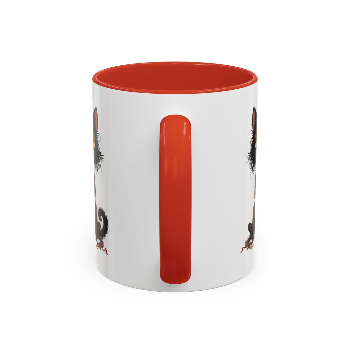 Black Cat Christmas Mug – Funny Holiday Coffee Cup with Festive Lights - Perfect Gift for Cat Lovers