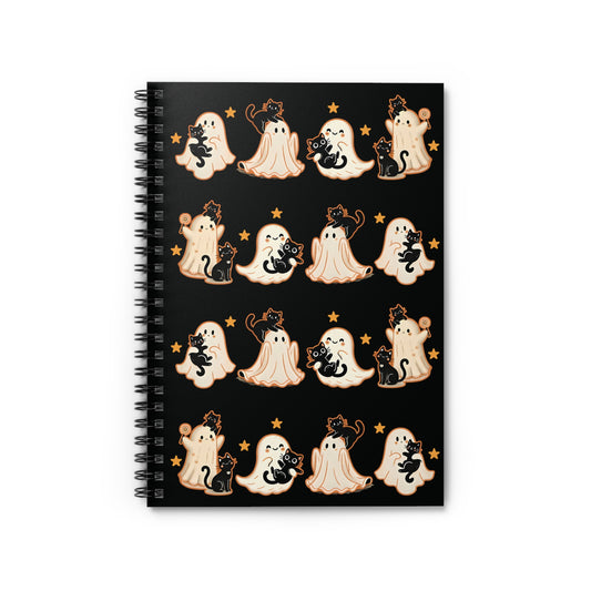 Charming Ghosts Spiral Notebook - Ruled Line, Halloween Journal, Cute Notepad, Witchy Gifts, Spooky Decor